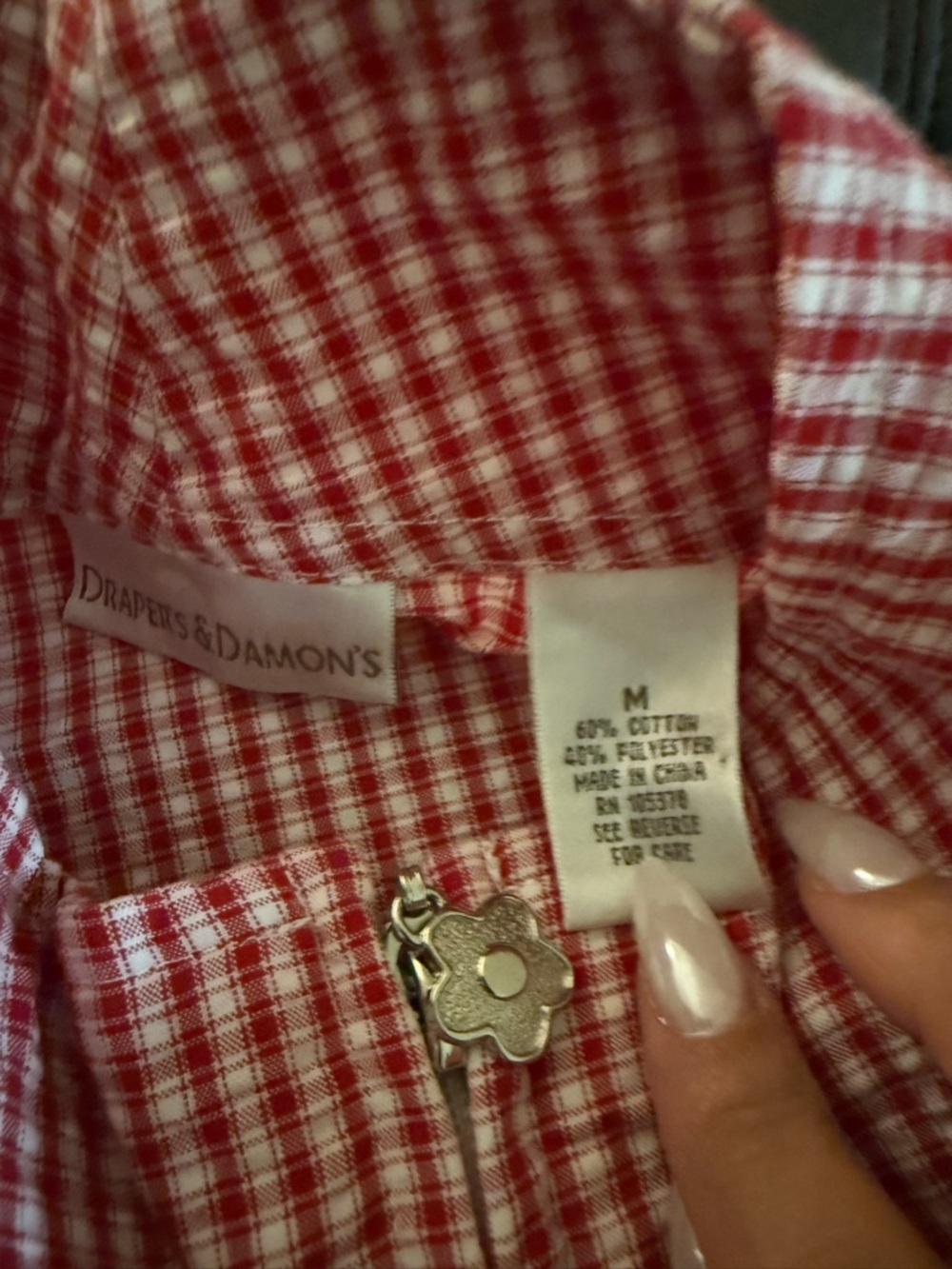 Draper’s & Damon’s Red Gingham Sleep Top - Women's M